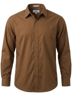 CADO Collection Brown Long Sleeve Button Up Dress Shirt Mens Size 20 Tall 36/37